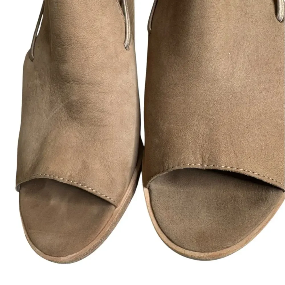 Eileen Fisher‎ Alfie Leather Cutout Sandals Shooties Womens 7.5 Minimalist